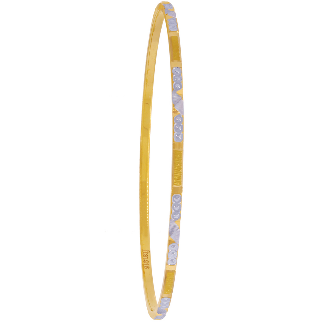 2.6 Size Two tone Set of 6pcs Bangles in 22K Gold