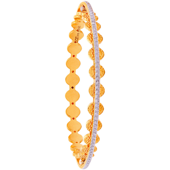 2.2 SizeTwo tone Set of 2pcs Bangles in 22K Gold