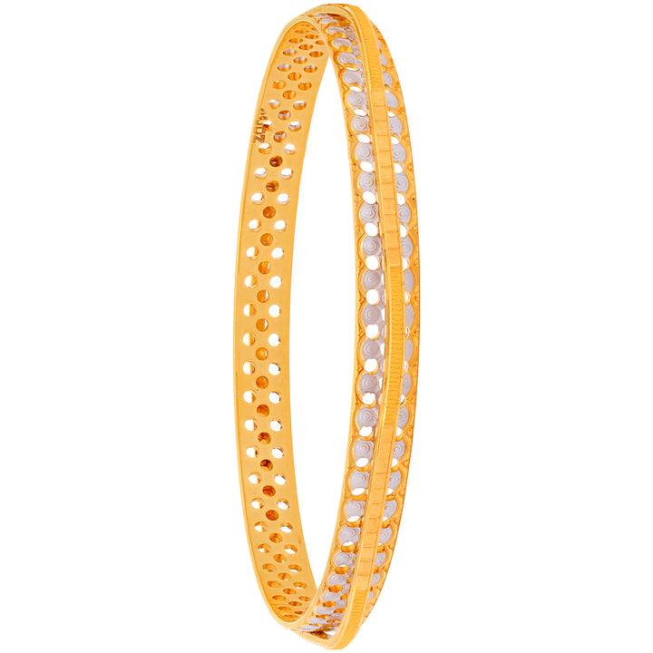 2.8 SizeTwo tone Set of 2pcs Bangles in 22K Gold