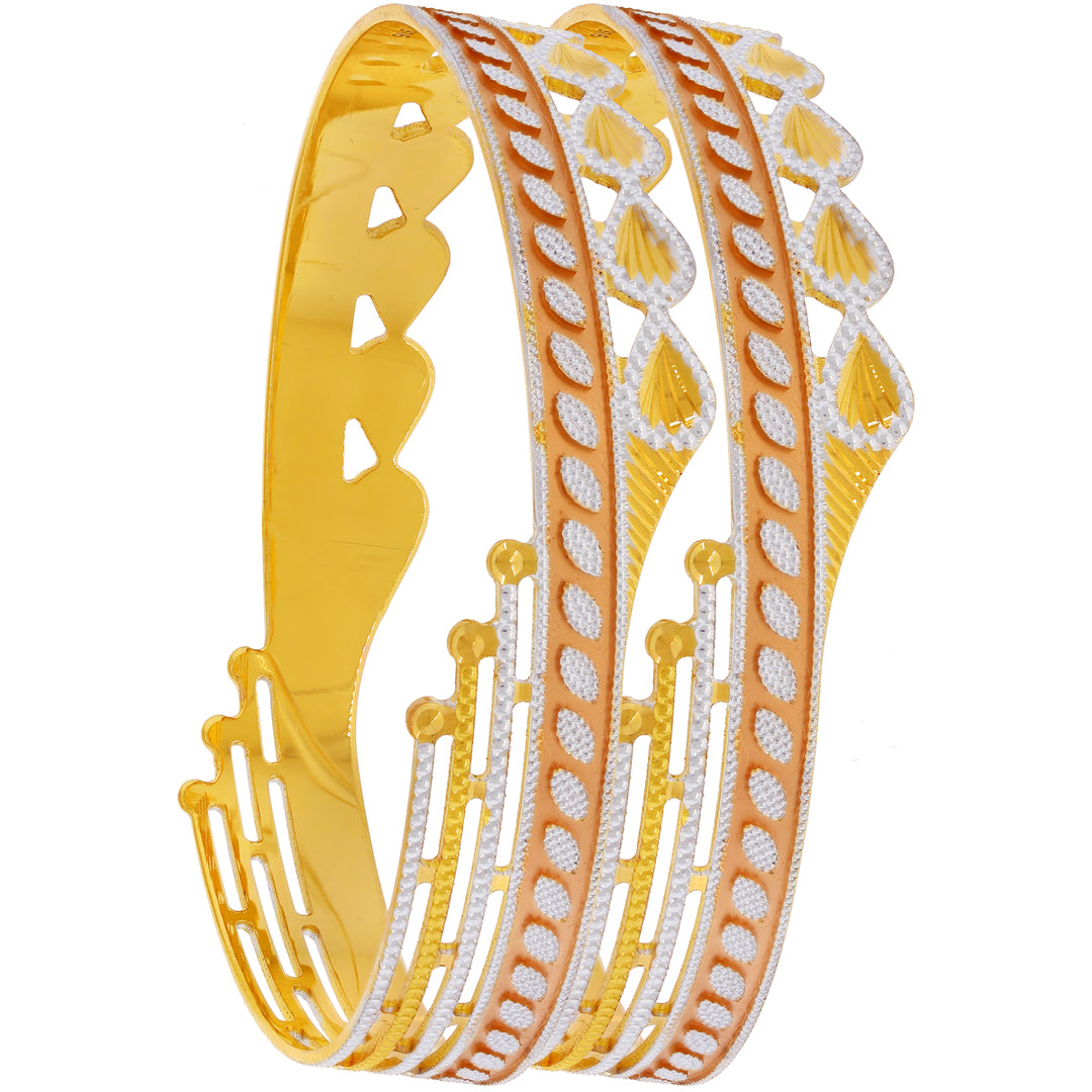 2.8 Size Three tone 2pcs Bangle in 22K Gold