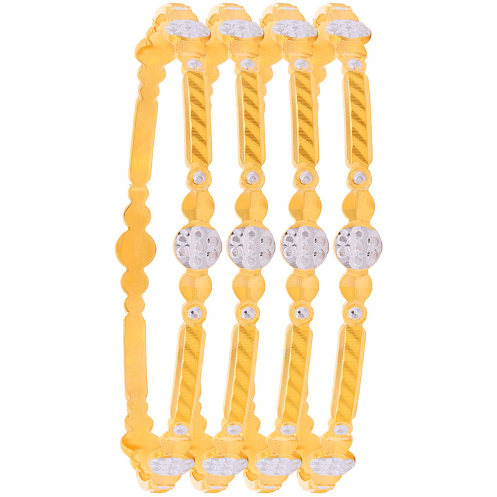 2.6 Size Two tone Set Of 4Pcs Bangles in 22K Gold