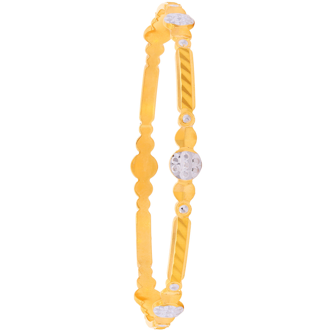 2.6 Size Two tone Set Of 4Pcs Bangles in 22K Gold