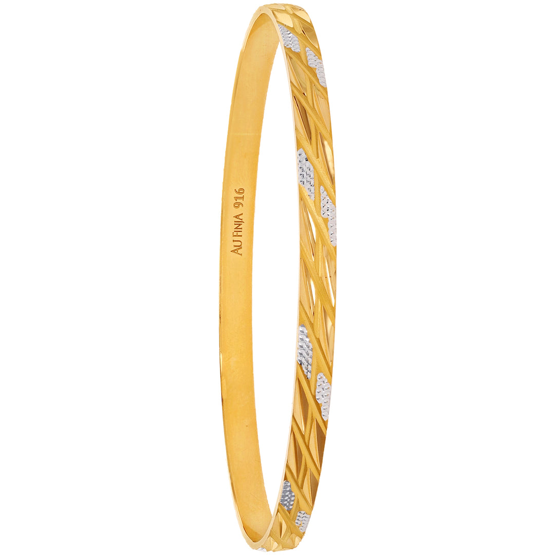 2.10 Size Two tone Set of 4pcs Bangles in 22K Gold