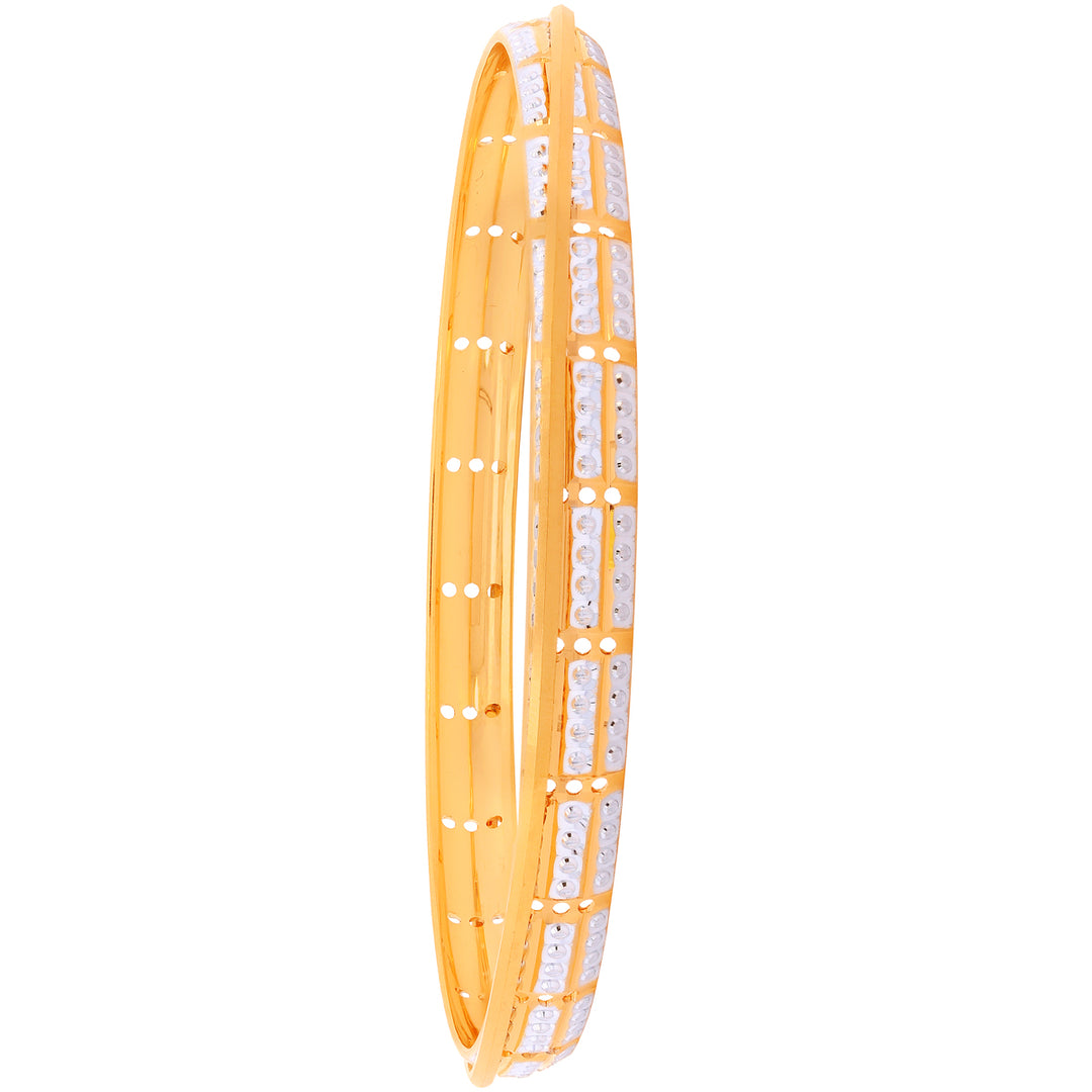 2.8 Size Two tone Set of 4Pcs Bangles in 22K Gold