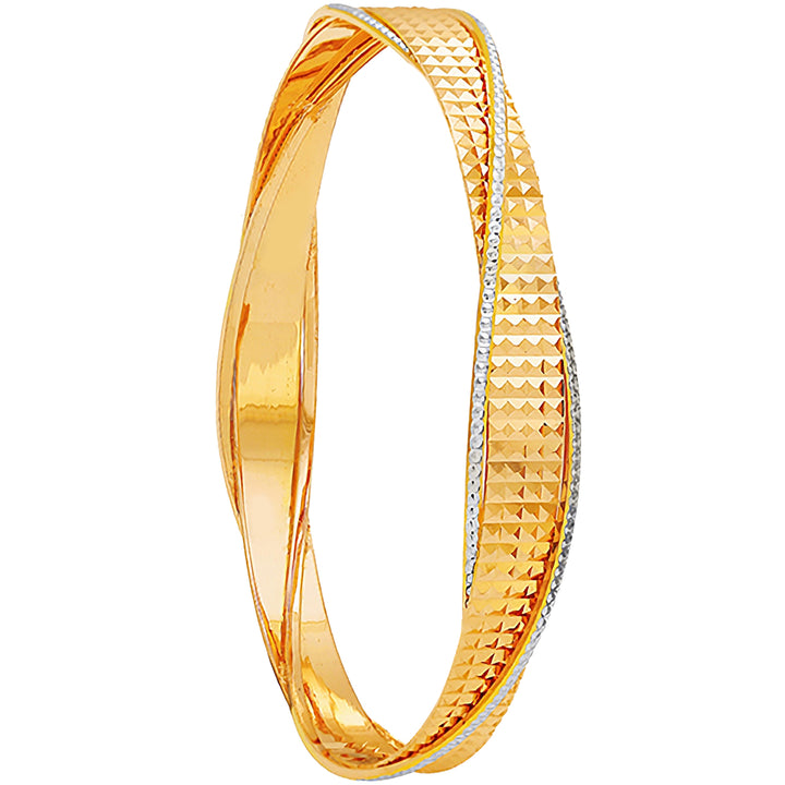 2.4 Size Two tone 2pcs Bangle in 22K Gold