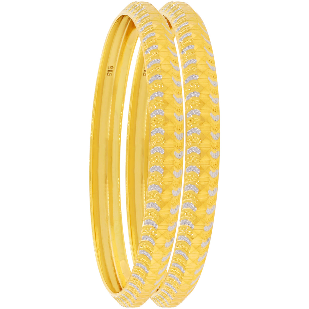 2.8 Size Two tone 2pcs Bangle in 22K Gold