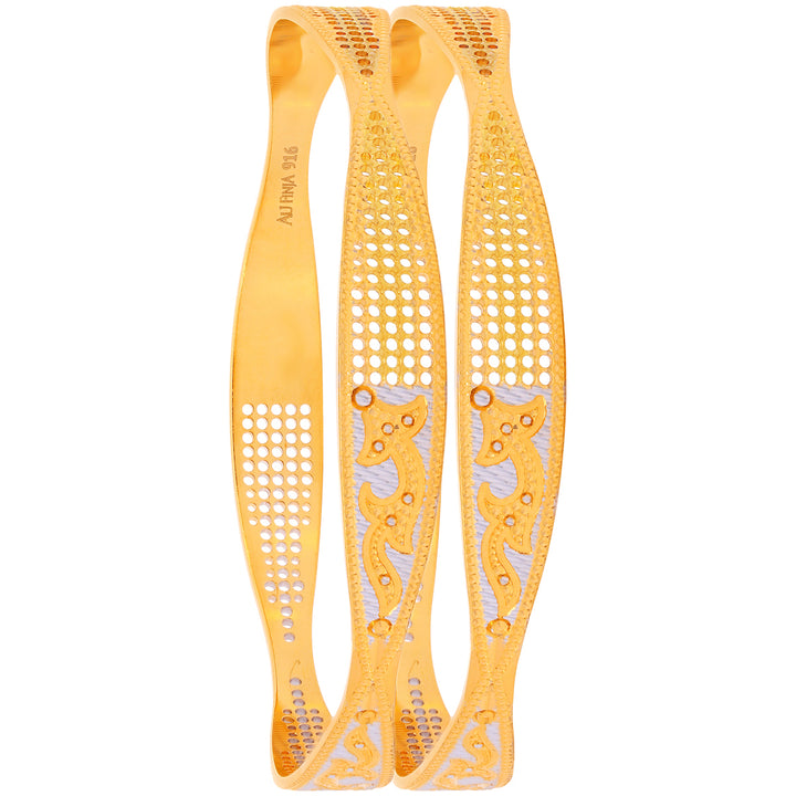 2.7 Size Two tone 2pcs Bangles in 22K Gold