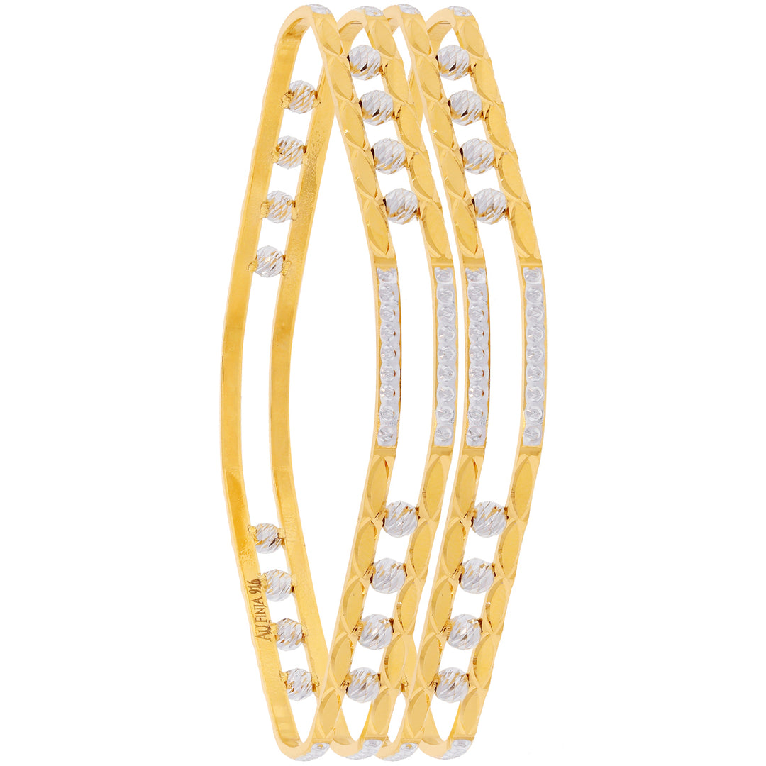 2.6 Size Two tone 2pcs Bangles in 22K Gold