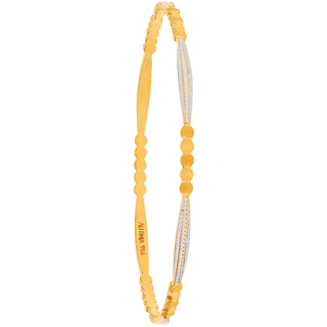 2.6 Size Two tone Set of 6pcs Bangles in 22K Gold