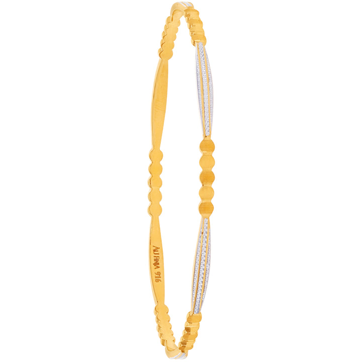 2.6 Size Two tone Set of 6pcs Bangles in 22K Gold