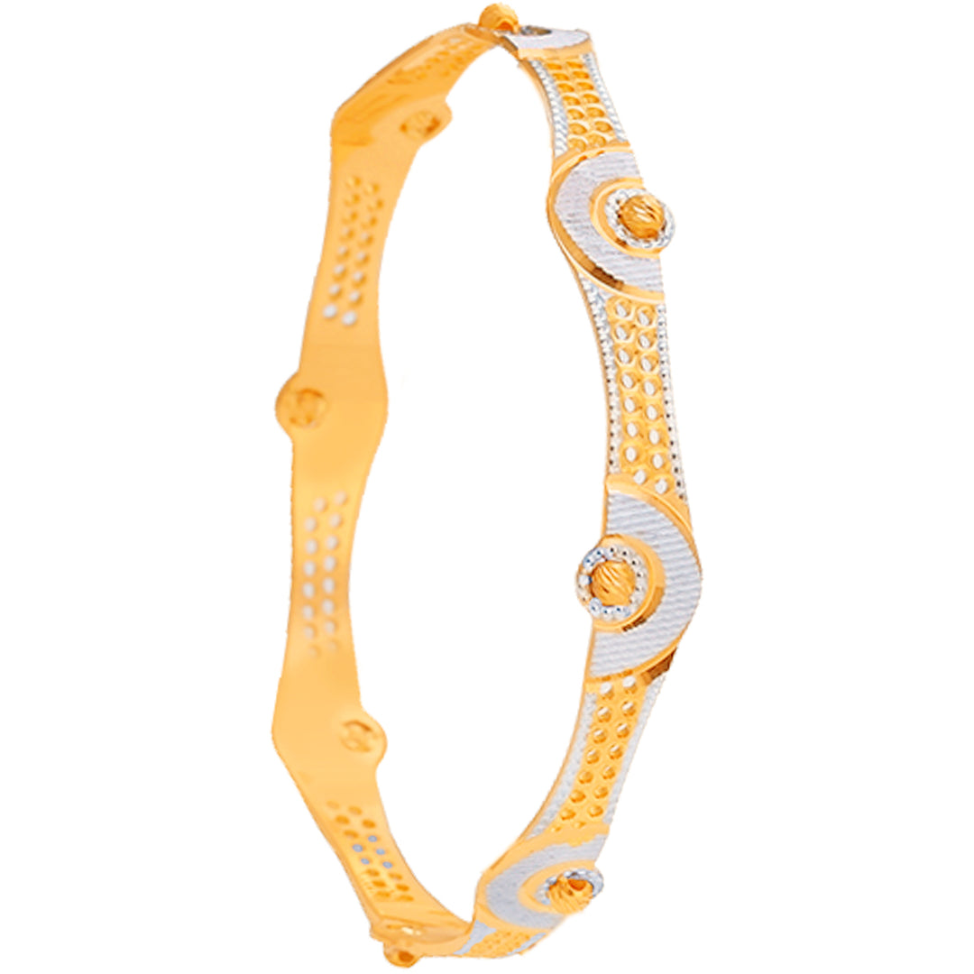 2.9 Size Two tone 2pcs Bangle in 22K Gold