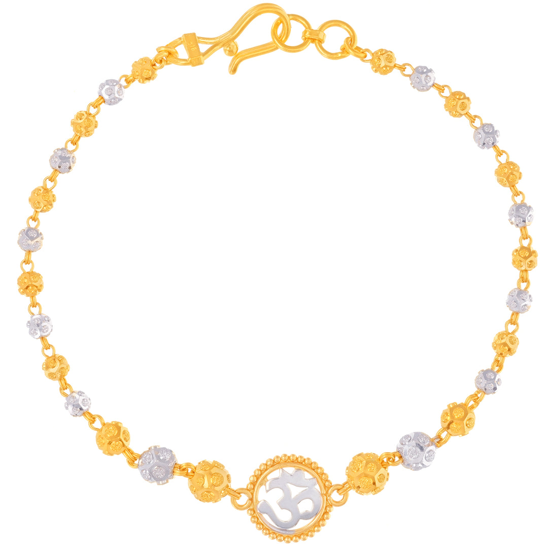 Fascinating Om Two tone Bracelet in 22K Gold