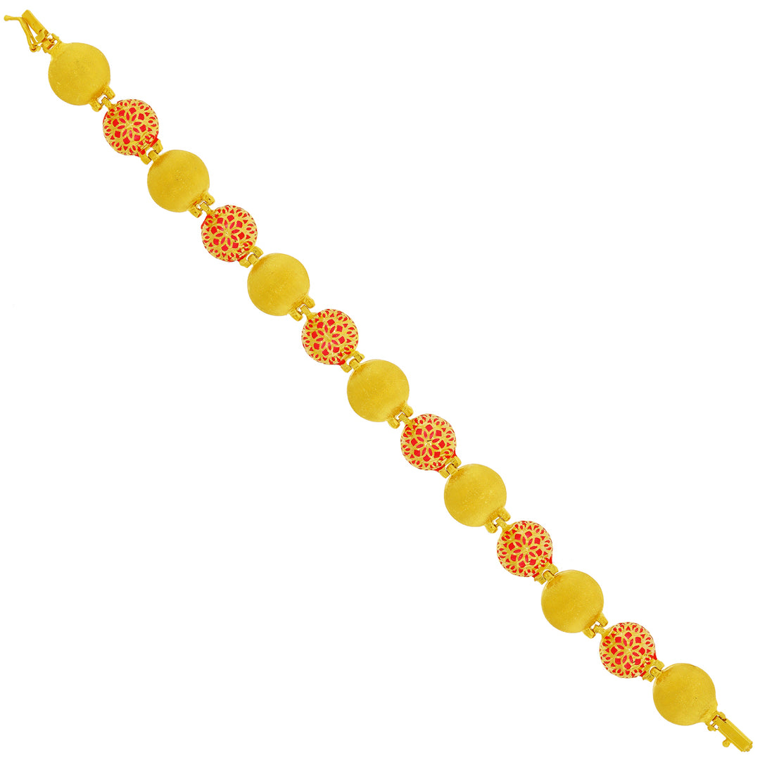 Ornamental Bracelet with Minakari in 22K Gold