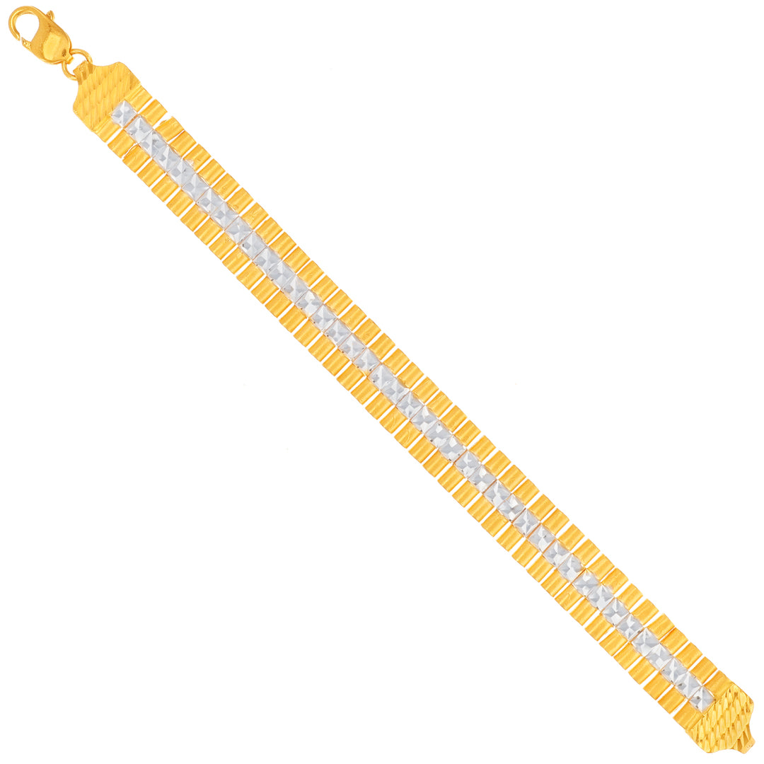 Artistic Two tone Bracelet in 22K Gold