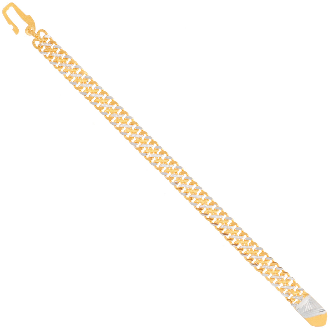 Ravishing Two tone Link Bracelet in 22K Gold