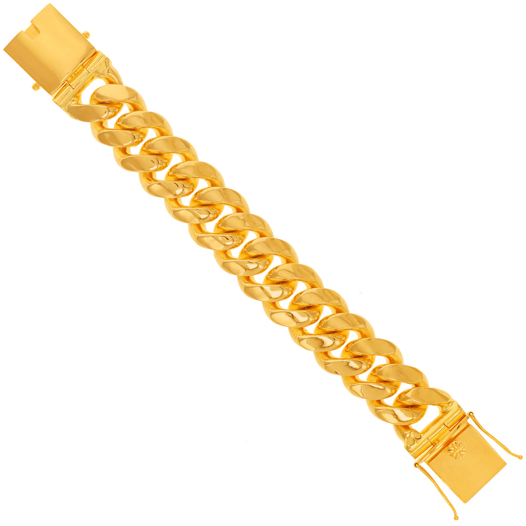 Detailed Cuban Link Bracelet in 22K Gold