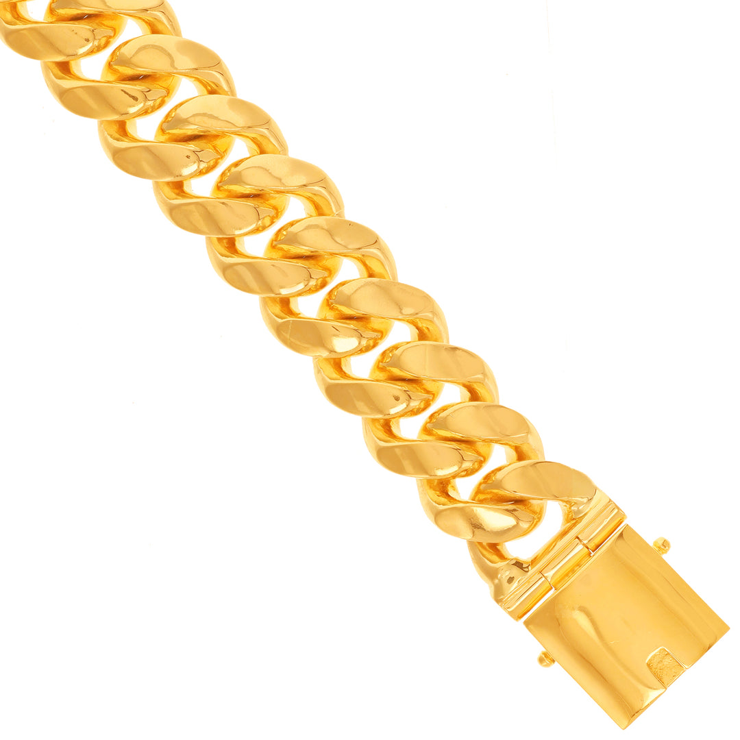 Detailed Cuban Link Bracelet in 22K Gold
