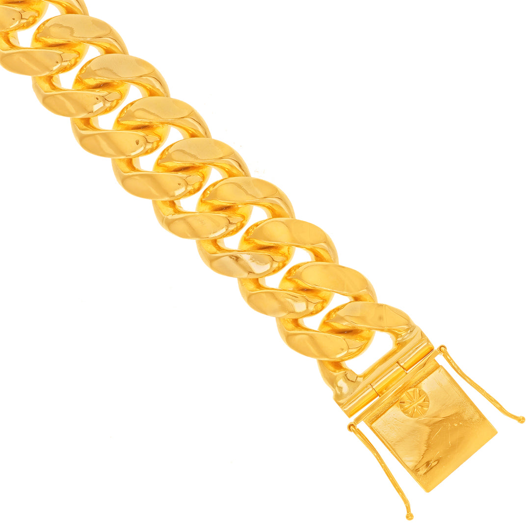 Detailed Cuban Link Bracelet in 22K Gold
