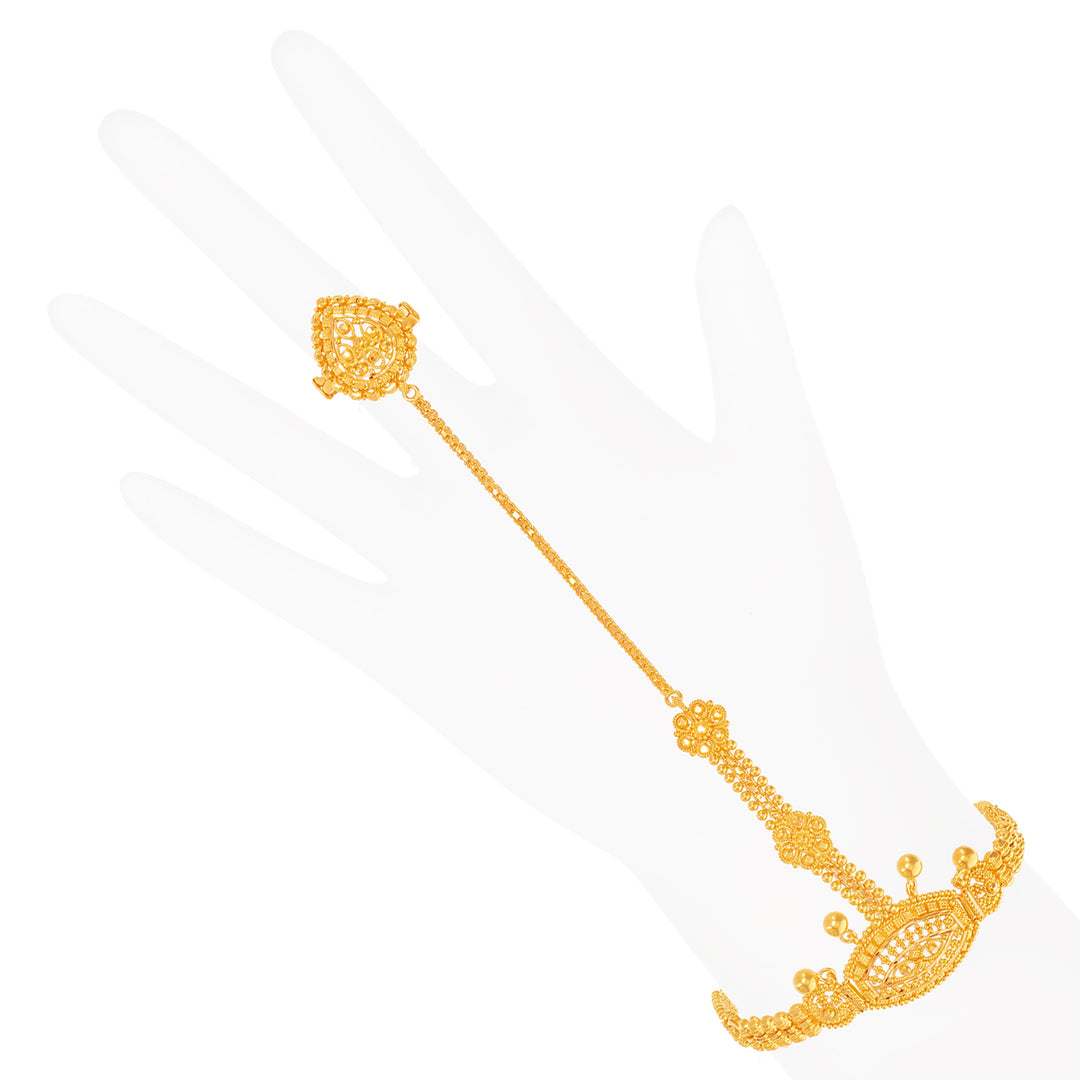 Precious Finger Bracelet in 22K Gold