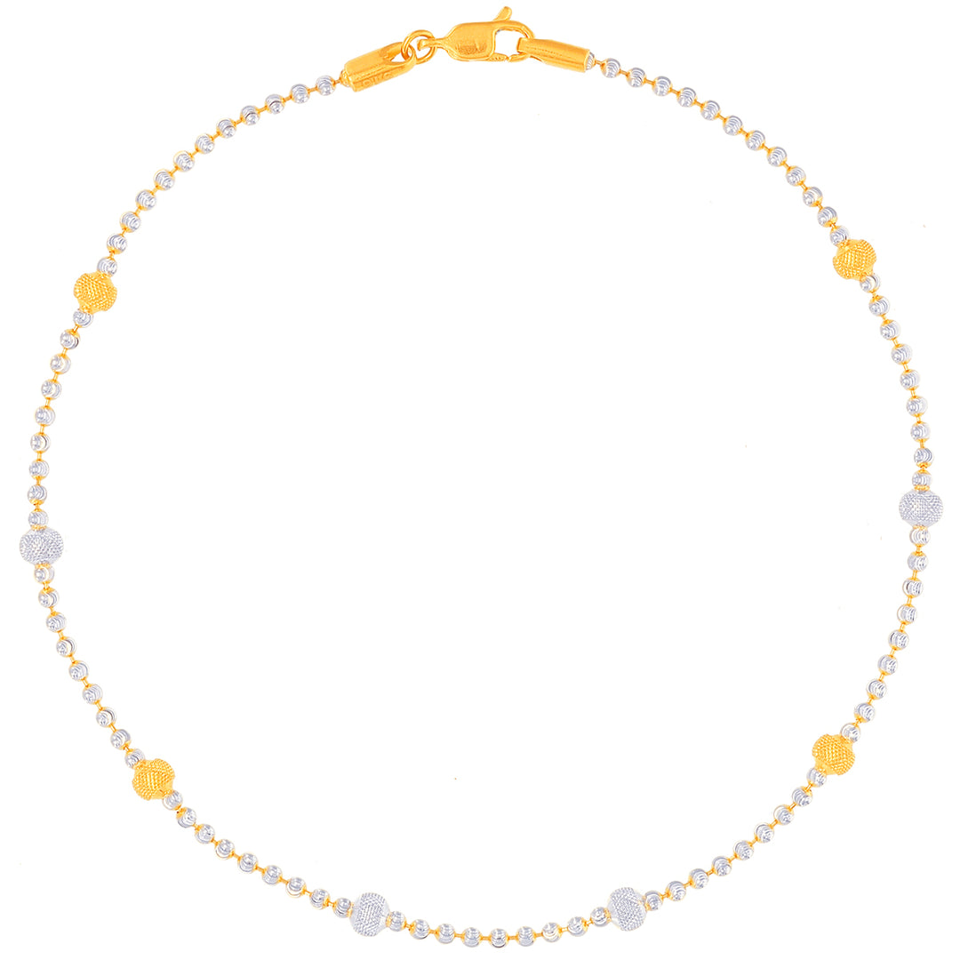 Captivating Two tone 2pcs Payal in 22K Gold