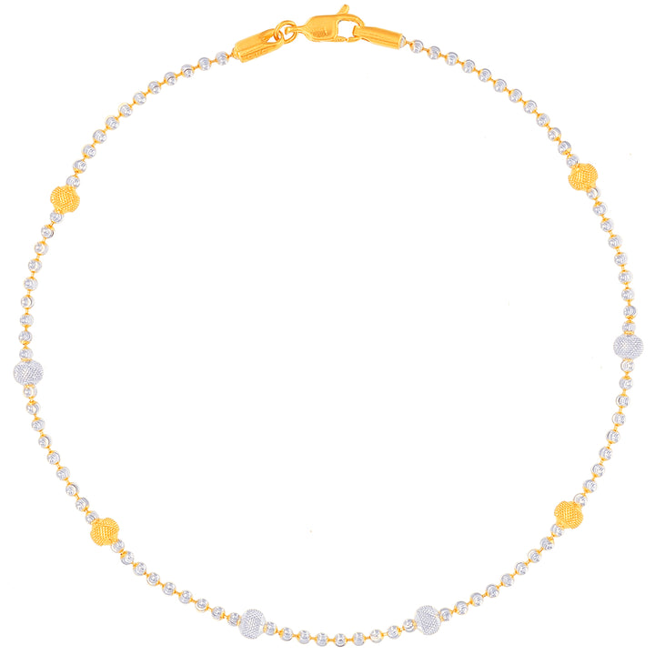 Captivating Two tone 2pcs Payal in 22K Gold