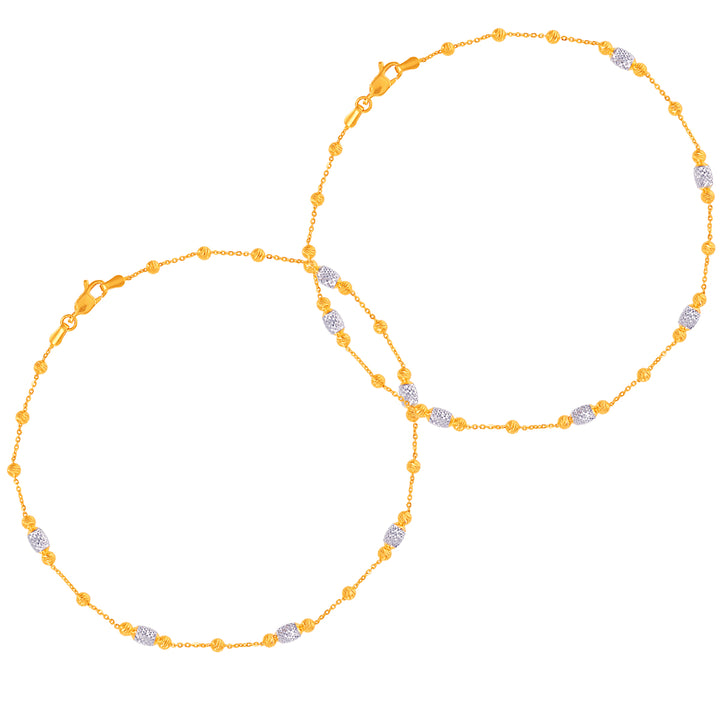 Stunning Two tone 2pcs Payal in 22K Gold