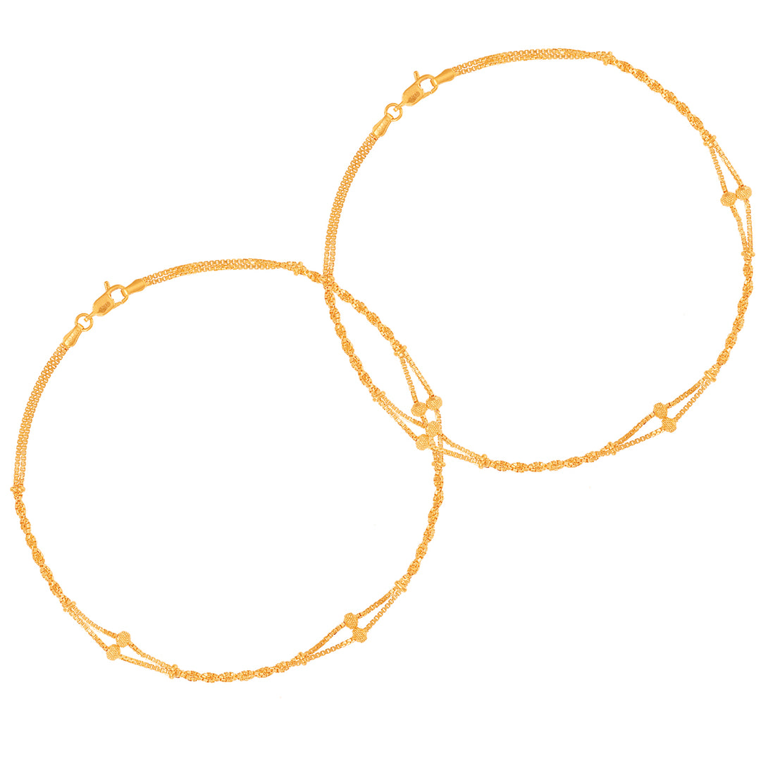 Attractive 2pcs Payal in 22K Gold