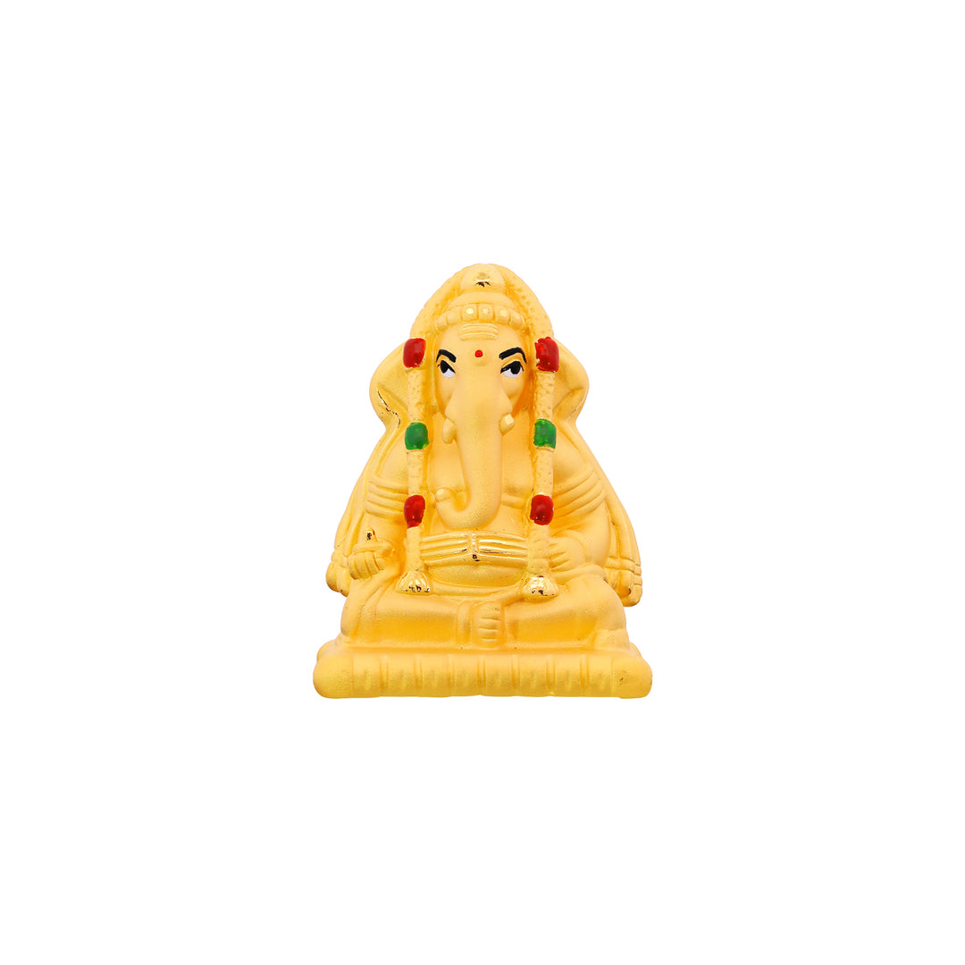 Ganesh Hollow Idol With Minakari in 24K Gold
