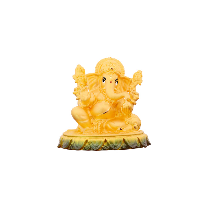 Ganesh Hollow Idol With Minakari in 24K Gold