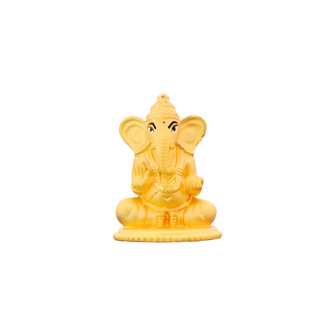 Ganesh Hollow Idol With Minakari in 24K Gold