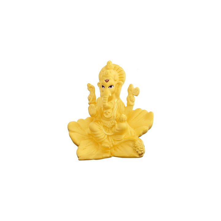 Ganesh Hollow Idol With Minakari in 24K Gold