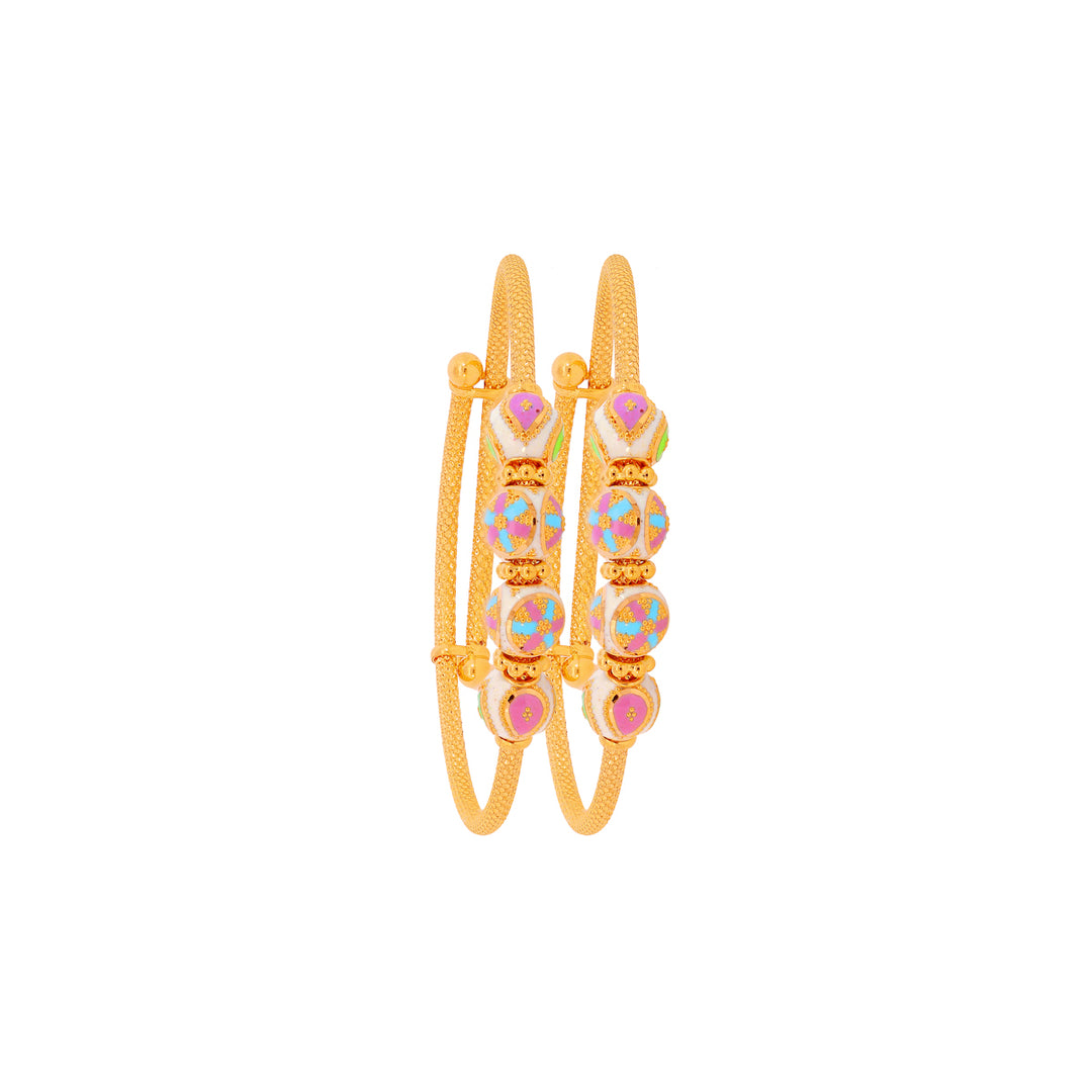 Endearing Minakari Kids 2pcs Bangle in 22K Gold