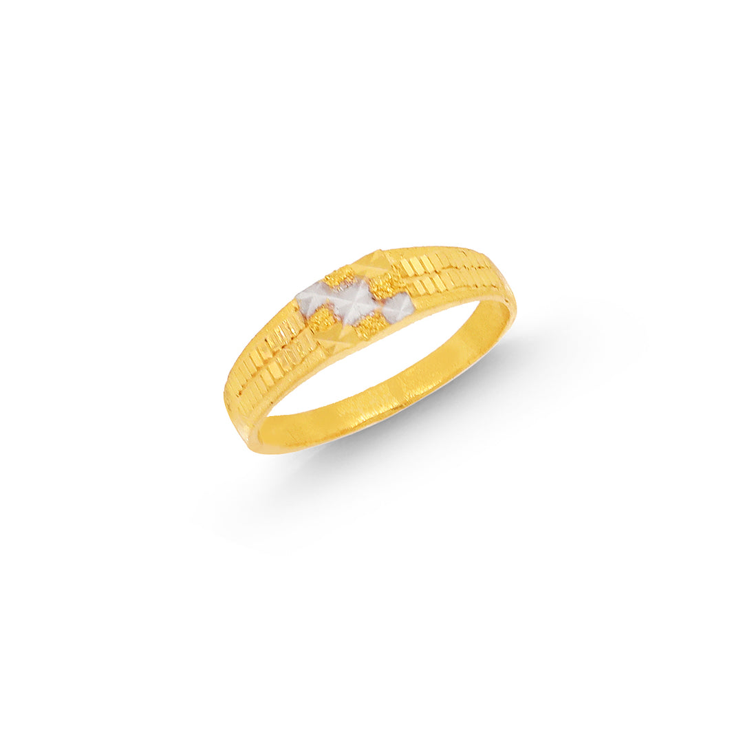 Captivating Two-tone Ring for Kids in 22K Gold