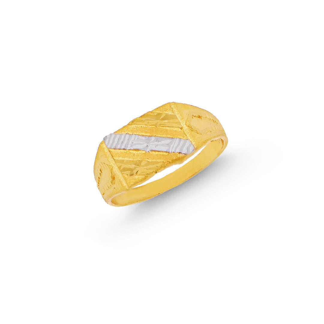 Stunning Two-tone Ring for Kids in 22K Gold