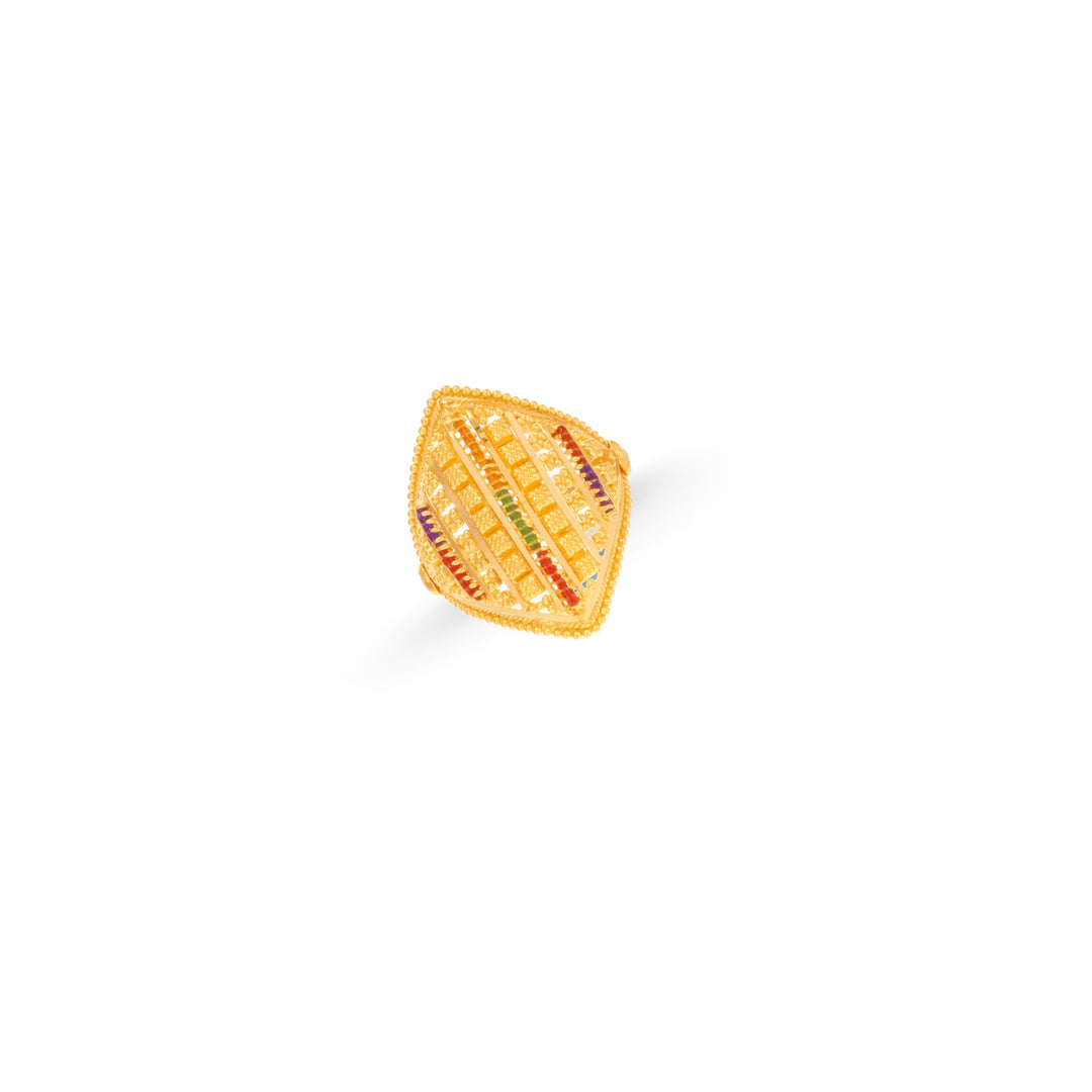 Fascinating Minakari Kids Ring in 22K Gold