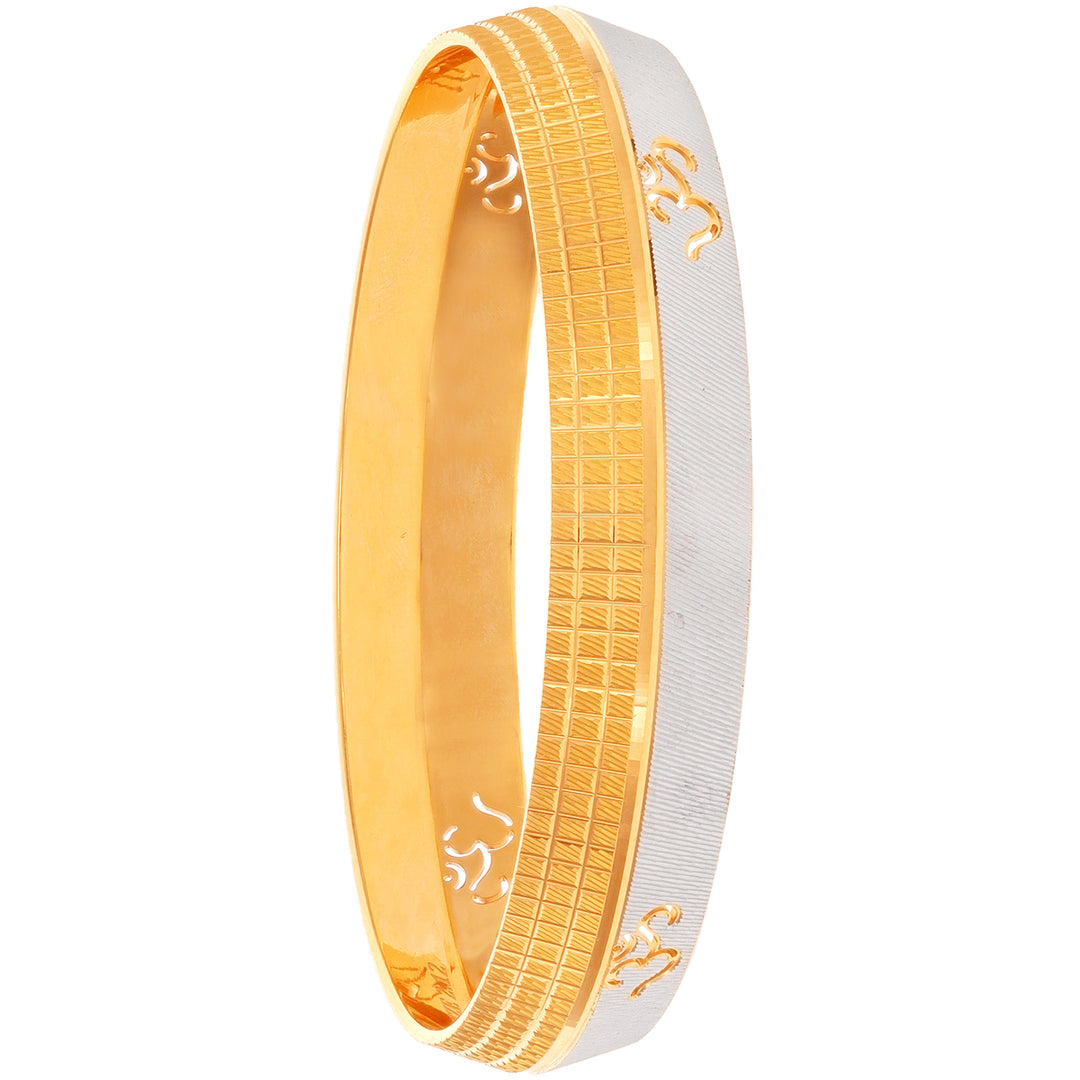 2.12 Size Two tone Om Sardar Kara in 22K Gold