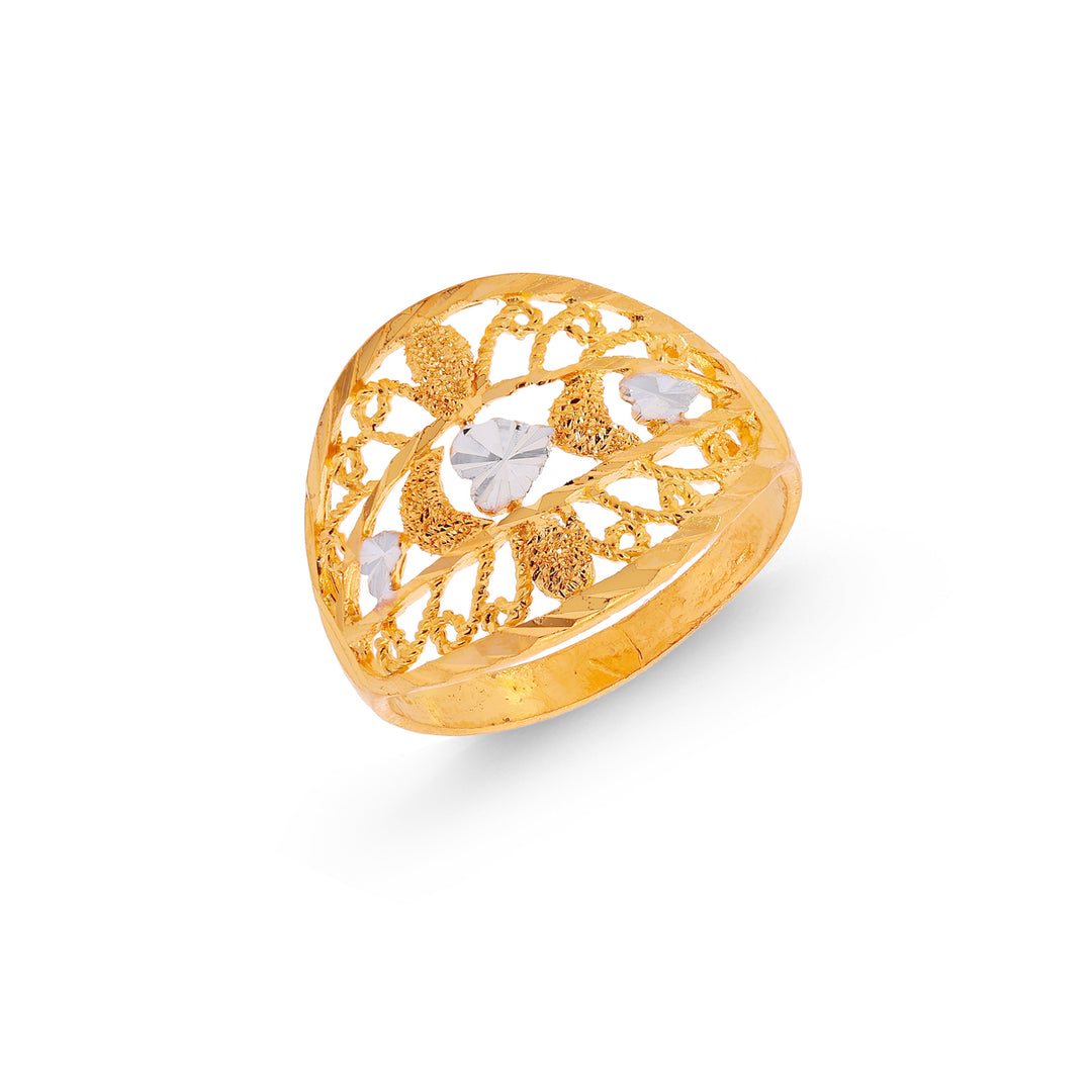 Artistic Two tone Ring in 22K Gold