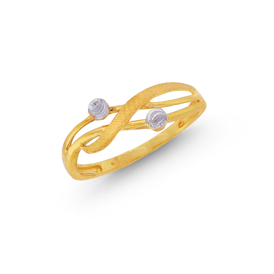 Intricate Two-tone Ring in 22K Gold