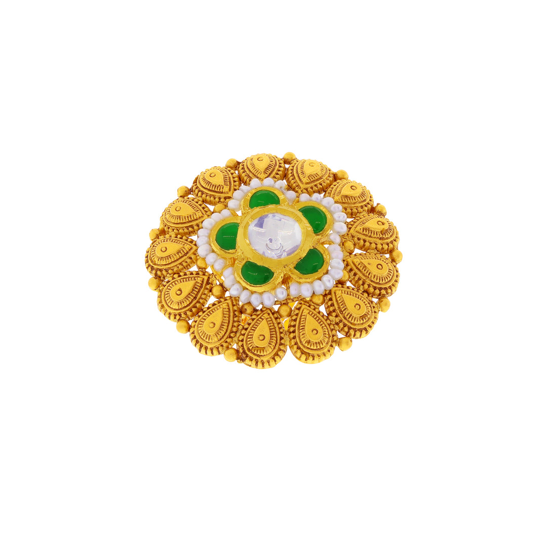 Elegant Antique Ring with Gemstones in 22K Gold