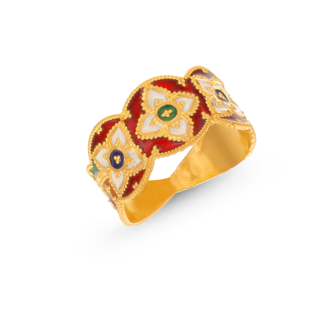Precious Minakari Ring in 22K Gold