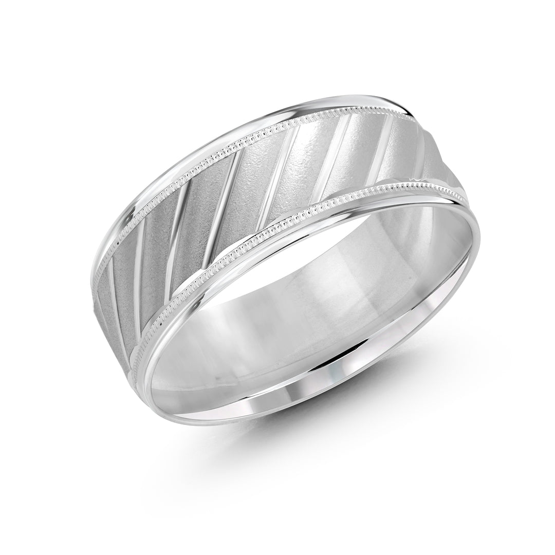 7.5 Size Beautiful Band in 18K White Gold