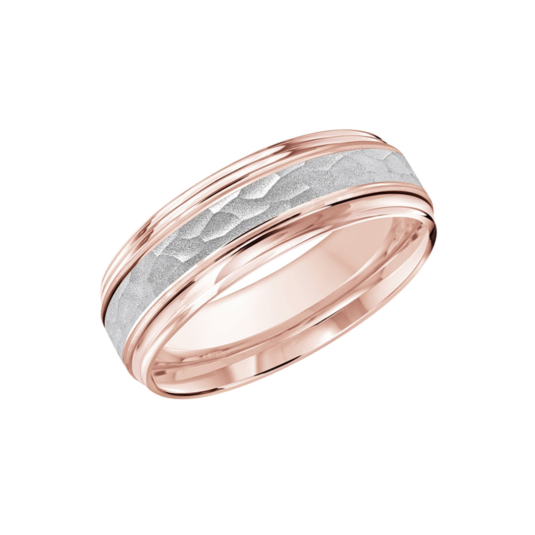 10 Size Two-tone Band in 18K Rose Gold