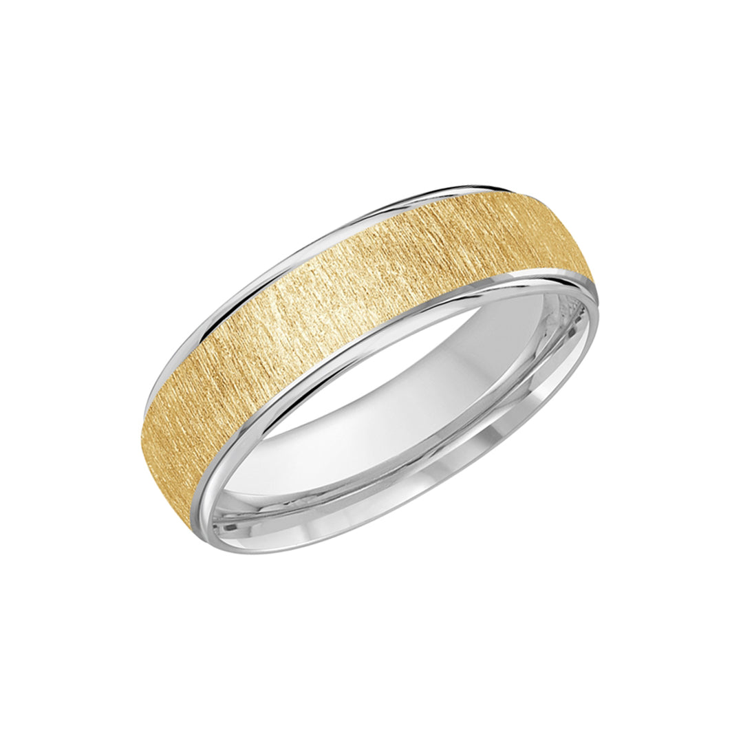 10 Size Two-tone Band in 18K White Gold