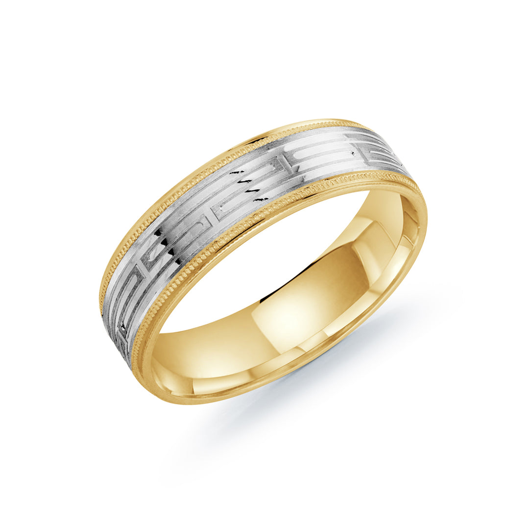 8.75 Size Two-tone Band in 18K Gold