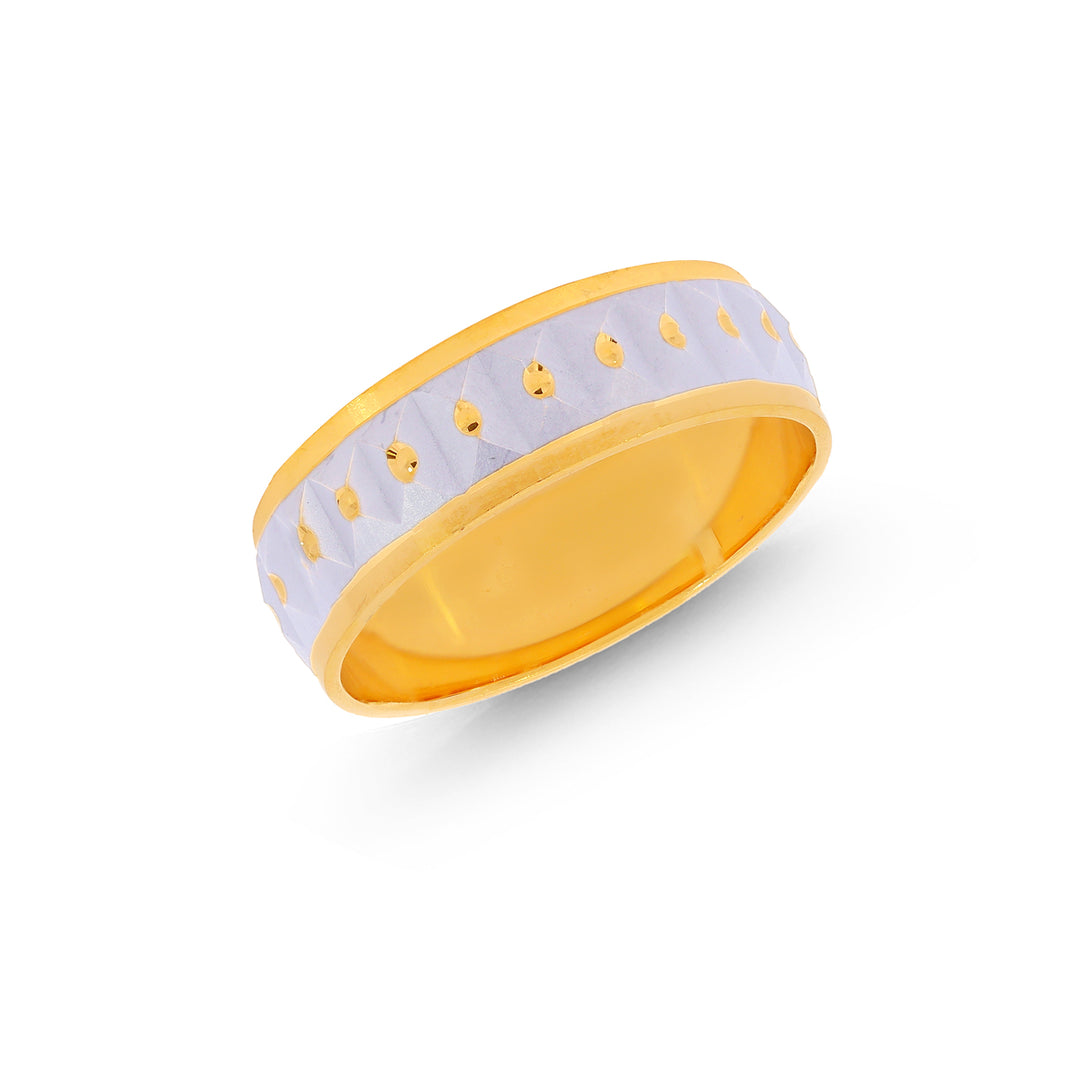 7.25 Size Two tone Band in 22K Gold