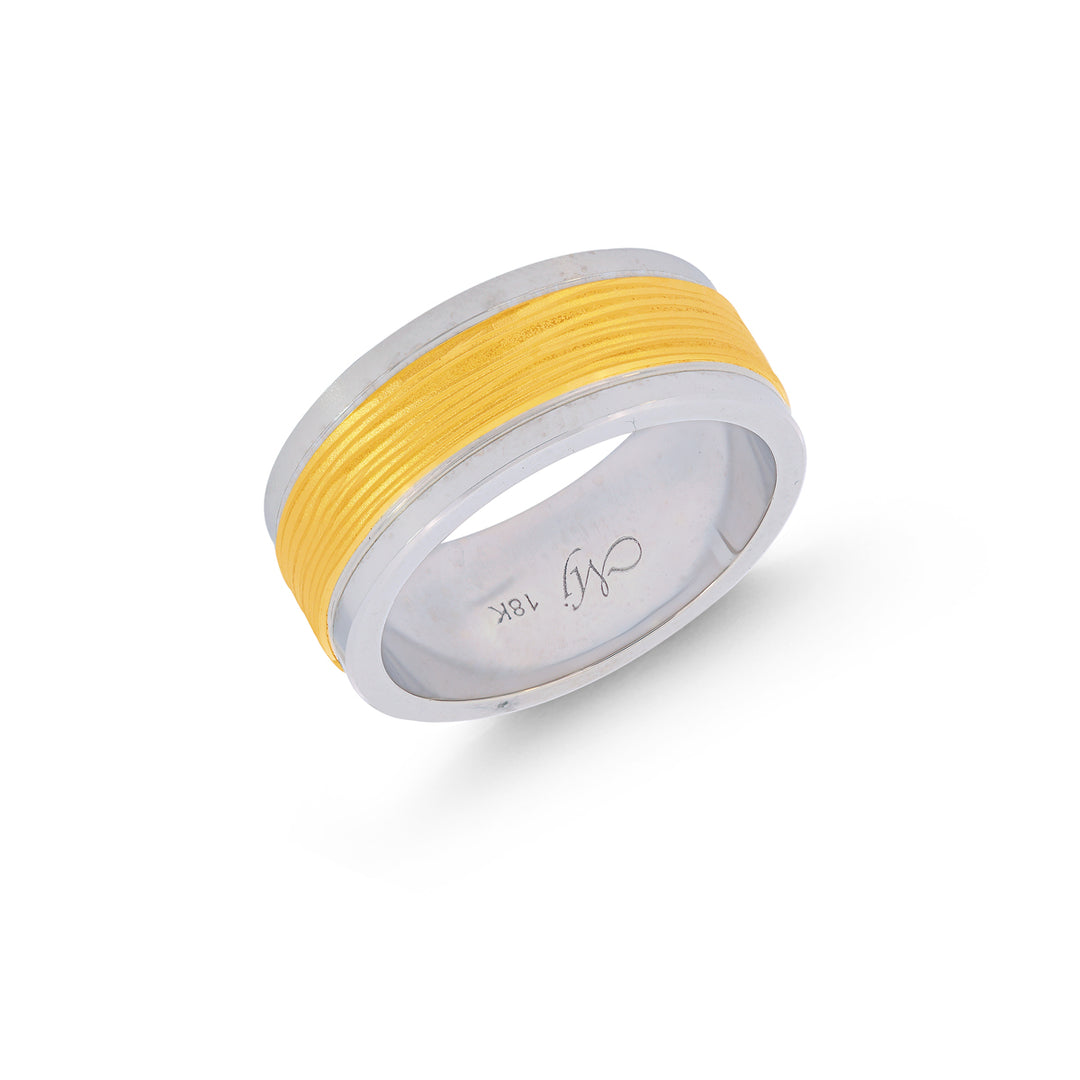 10 Size Two tone Milo Band in 18K White Gold