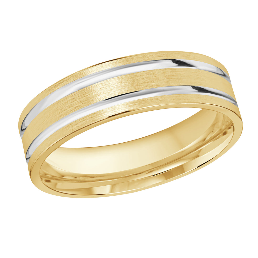 9 Size Two Tone Malo Band in 18K Gold