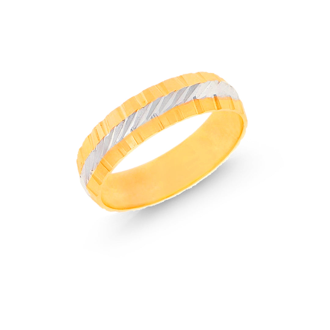 6.5 Size Two tone Band in 22K Gold