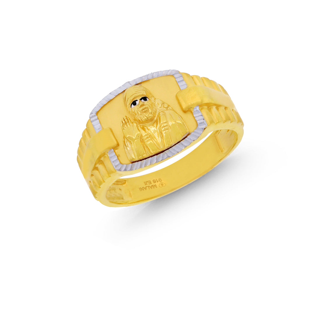 Sai Baba Two tone Ring in 22K Gold