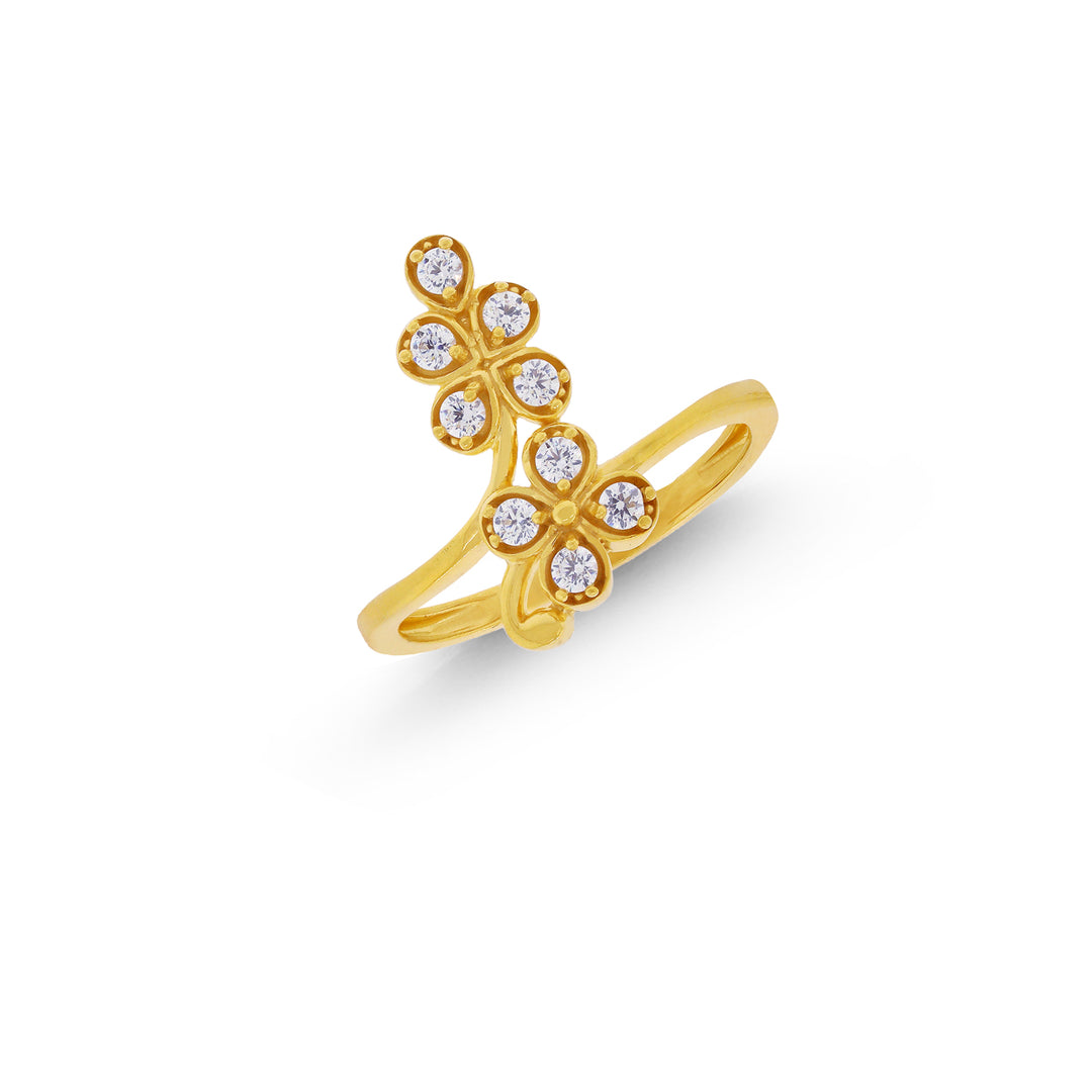Intricate Ring With CZ in 22K Gold